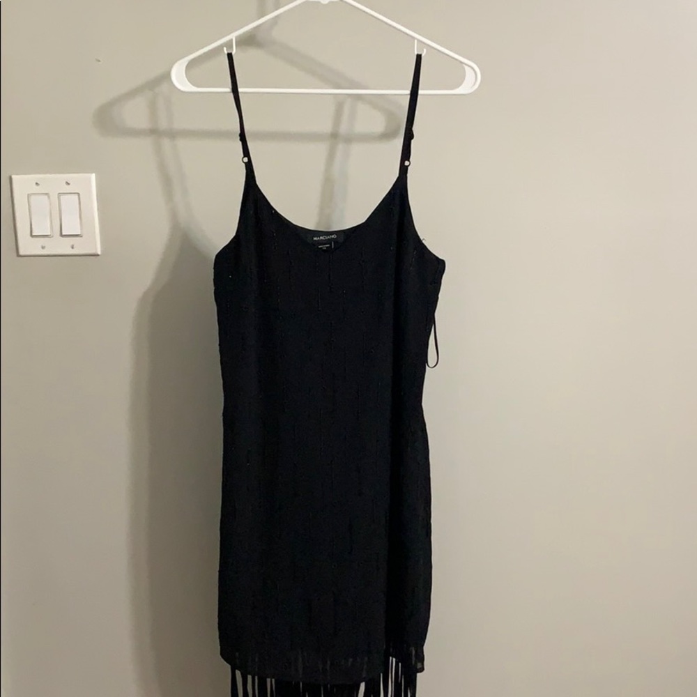 Marciano Black Ruffle Bottom Dress